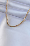 316L Çelik Gold Renk Burgu Model 45 cm Kadın Kolye - EBJ240608W24874