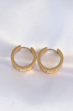 316L Çelik Gold Renk Zirkon Taşlı Cartier Model Halka Küpe - EBJ240613W24952