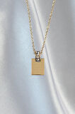 316L Çelik Zincir Gold Renk Zirkon Taşlı Aşk Mektubu Kolye - EBJ240807W25484