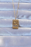 Gold Renk İşlemeli Yonca Model Vintage Kolye - EBJ240928W28315