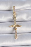 Gold Renk Zirkon Taş Detaylı Elif Model Anka Kuşu Figür Ajda Charm - EBJ241109W28983