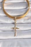 Gold Renk Zirkon Taş Detaylı Elif Model Anka Kuşu Figür Ajda Charm - EBJ241109W28983