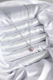 Zincir Gümüş Renk Pembe Zirkon Taş Charm Model Kadın Kolye - EBJ241109W28990