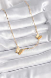 Gold Renk Simli Kelebek Model Kadın Kolye - EBJ241109W28940