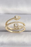 Gold Renk Zirkon Taşlı Ok Model VIP Seri Kadın Yüzük - EBJ241214W29993