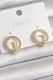 Pirinç Gold Renk Zirkon Taşlı Halka Model Kadın Küpe - EBJ241228W30224