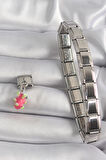 Gümüş Renk Sallantı Ejder Meyvesi Model Nomination Charm - EBJ250113W30398