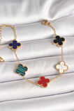 Gold Renk Renkli Yonca Model Kadın Bileklik - EBJ250501W32800