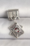Gümüş Renk Mektup Model Nomination Charm - EBJ250501W32861