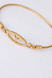 Gold Metal Çelik Figürlü Erkek Kelepçe Bileklik -  EBJ250510W33681