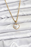 Zincir Gold Renk Bombeli Kalp Model Kadın Kolye - EBJ251115W38418