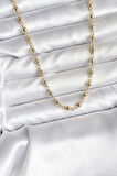 14K Gold Renk Kaplama Topçuklu Zincir Model CM Kadın Kolye - EBJ251201W38694