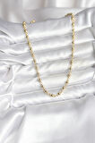 14K Gold Renk Kaplama Topçuklu Zincir Model CM Kadın Kolye - EBJ251201W38694