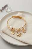 Balık Charmlı Beyaz Renk Gold Bileklik - EBJ260725W44495