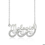 Ebuz Gümüş Meleğim Yazılı Kalpli Kadın Kolye