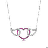 Ebuz Gümüş Kanatlı Kalp Kadın Kolye