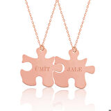 Ebuz Gümüş Rose Kişiye Özel Puzzle İsimli Kolye