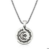 Ebuz Gümüş Ay Yıldız Erkek Kolye