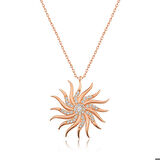 Ebuz Gümüş Rose Rüzgar Gülü Kadın Kolye