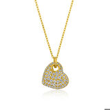 Ebuz Gümüş Gold Kalp Kadın Kolye