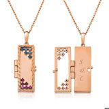 Ebuz ​Gümüş Rose Kapaklı Kişiye Özel Kolye