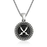 Ebuz ​Gümüş Zülfikar Kılıcı Desenli Kolye