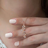 Ebuz Gümüş Rose Sarmaşık Kadın Kolye