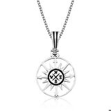 Ebuz Gümüş Pusula Kolye