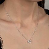 Ebuz Swarovski Taşlı Gümüş Ayyıldız Bayan Kolye