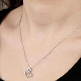 Ebuz Swarovski Taşlı Gümüş Kelebek Bayan Kolye