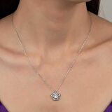 Ebuz Swarovski Taşlı Gümüş Melek Kadın Kolye