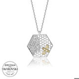 Ebuz Swarovski Taşlı Gümüş Arı Bayan Kolye
