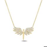 Ebuz Gümüş Gold Mikail Meleği Kadın Kolye