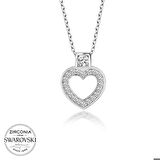 Ebuz Swarovski Taşlı Gümüş Kalp Kadın Kolye