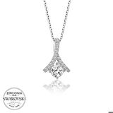 Ebuz Swarovski Taşlı Gümüş Tektaş Kadın Kolye