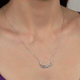 Ebuz Swarovski Taşlı Gümüş Kanat Kadın Kolye