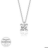 Ebuz Swarovski Taşlı Gümüş Tektaş Bayan Kolye