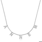 Ebuz ​Gümüş Annem Yazılı Kadın Kolye