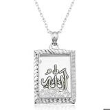 Ebuz Gümüş Allah Yazılı Kadın Kolye