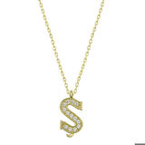 Ebuz ​Gümüş Gold Ş Harfi Kadın Kolye