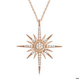 Ebuz Gümüş Rose Kutup Yıldızı Kadın Kolye