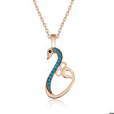 Ebuz Gümüş Rose Sonsuzluk Kadın Kuğu Kolye