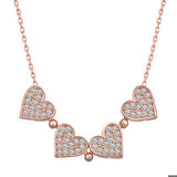 Ebuz Gümüş Rose Kalpli Açılabilen Yonca Kadın Kolye