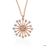 Ebuz ​Gümüş Rose Çiçek Kadın Kolye