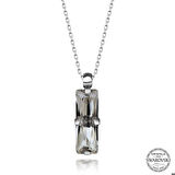 Ebuz Swarovski Crystal Taşlı Baget Gümüş Kadın Kolye