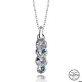 Ebuz Swarovski Crystal Taşlı Salkım Gümüş Kadın Kolye