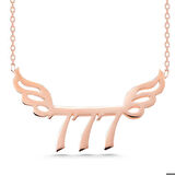 Ebuz Gümüş Rose 777 Melek Sayısı Kadın Kolye