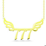 Ebuz Gümüş Gold 777 Melek Sayısı Kadın Kolye