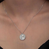 Ebuz Gümüş Fil Motifli Şans Kadın Kolye