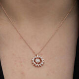 Ebuz Gümüş Rose Güneş Kadın Kolye